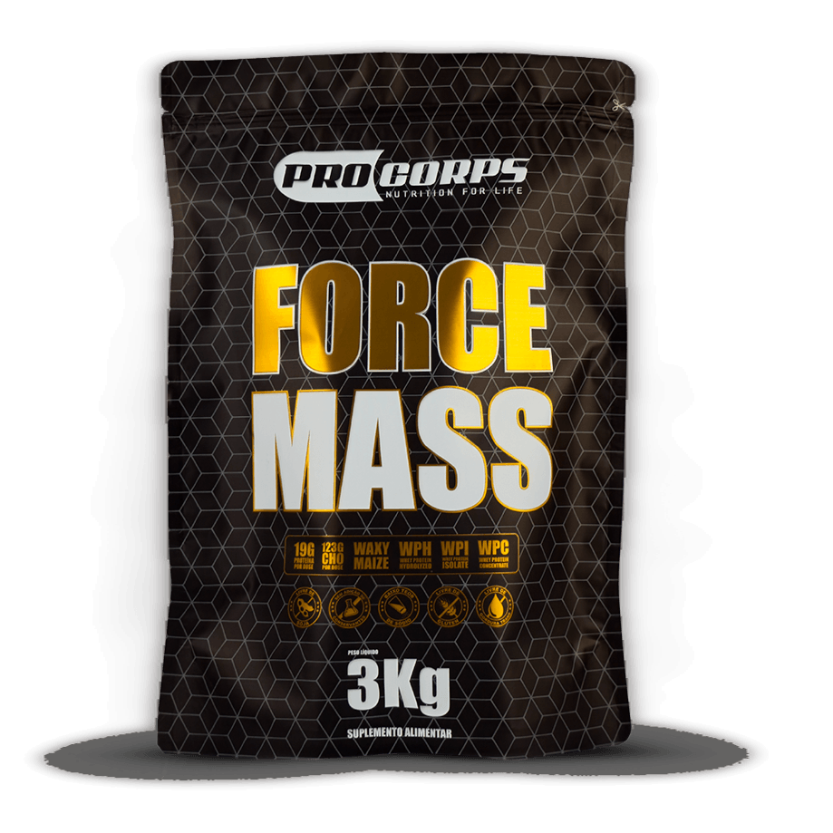 Force Mass Pro Corps 3Kg - Hipercalórico com Waxy Maize e 19g de proteína